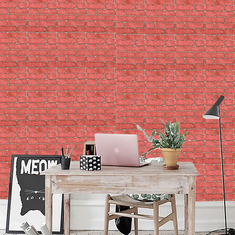 3D Rot Ziegel Tapete Für Wohnzimmer Schlafzimmer Küche TV