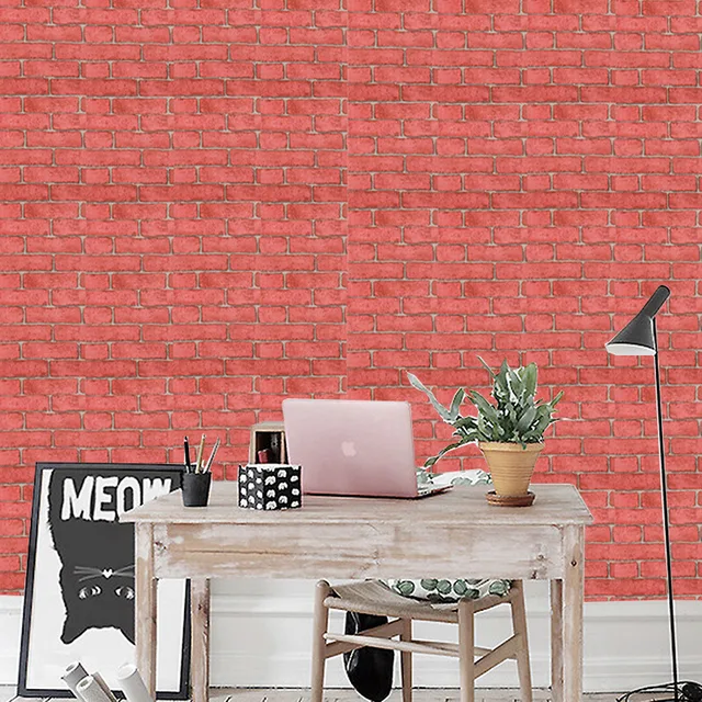 3D Rot Ziegel Tapete Für Wohnzimmer Schlafzimmer Küche TV