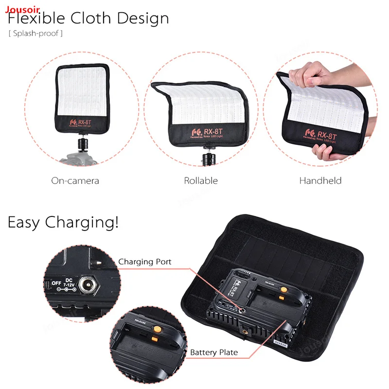  FalconEyes RX-8T Daylight Portable LED Photo Video Light 90pcs Waterproof Flexible Rollable Cloth L