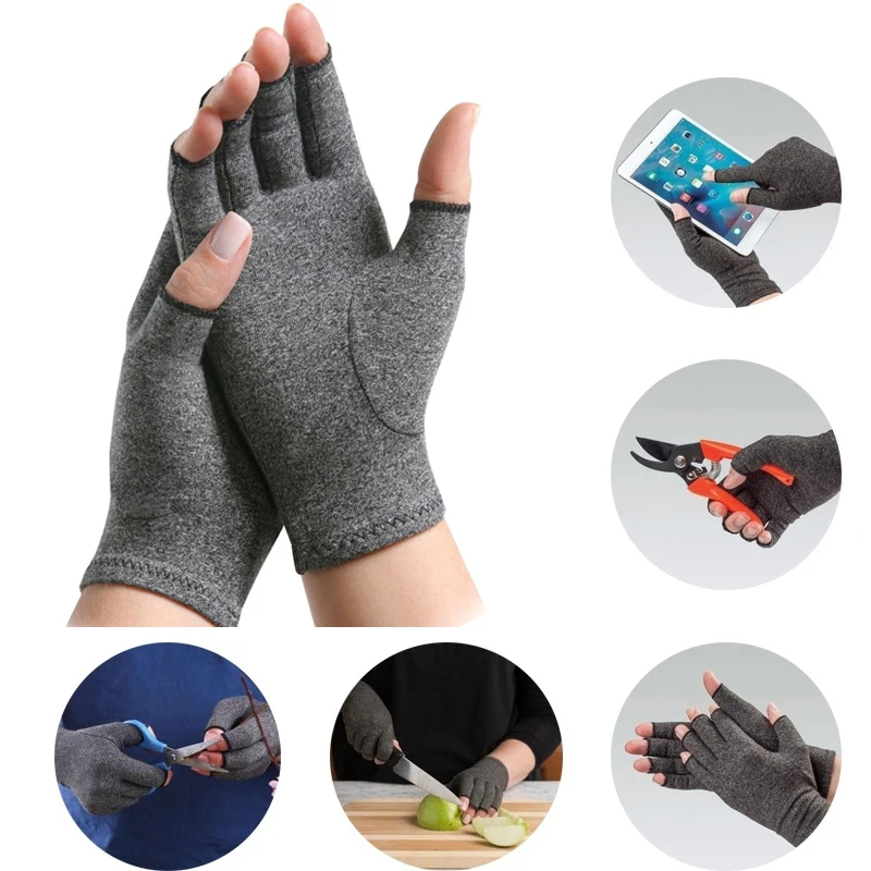 Unisex Fingerless Compression Gloves Pressure Joint Care