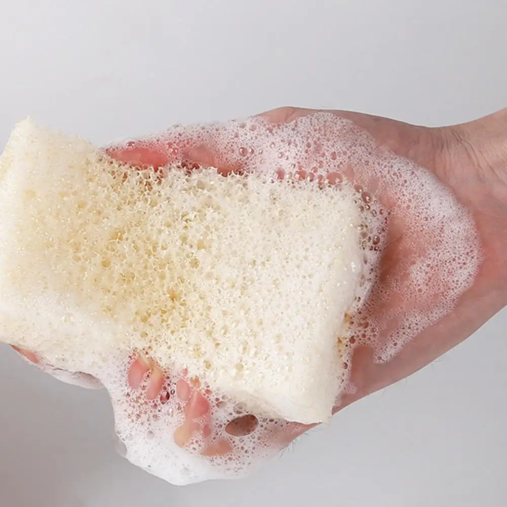 2 шт Off-white искусственный люфа Loofa антипригарный масляный очищающий Скраб Губка с хорошим моющим средством для кухни Ванная комната