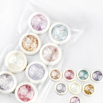 

8 Box/set 8 colors Nail Mermaid Glitter Flakes Sparkly 3D Hexagon Colorful Sequins Spangles Polish Manicure Nails Art Decoration