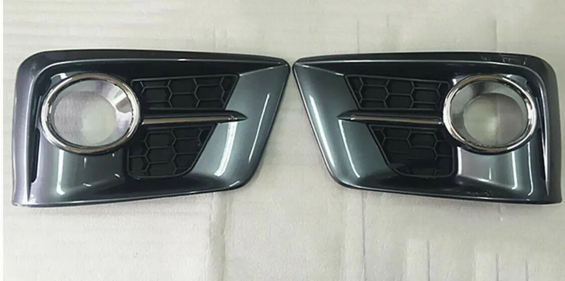 For Lexus LX570 2013- black ABS Chrome Front Fog Light Lamp Cover Trim 2pcs