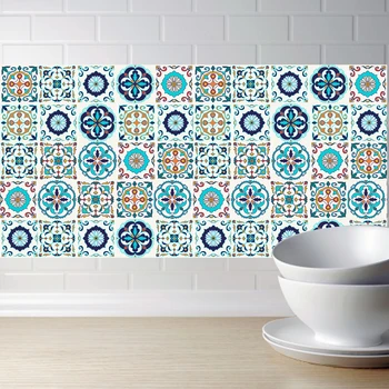 

Self-adhesive Moroccan Tile Wall Sticker PVC Oil-proof Waterproof for Home Living Room Bedroom Kitchen Bathroom 20x100cm