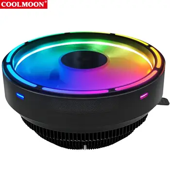 

Coolmoon CPU Cooler Radiator 3PIN Low Noise RGB Cooling Fan Air Heatsink For Intel LGA Intel LGA 151X/775 AMD FM2/FM1/AM3+/AM4