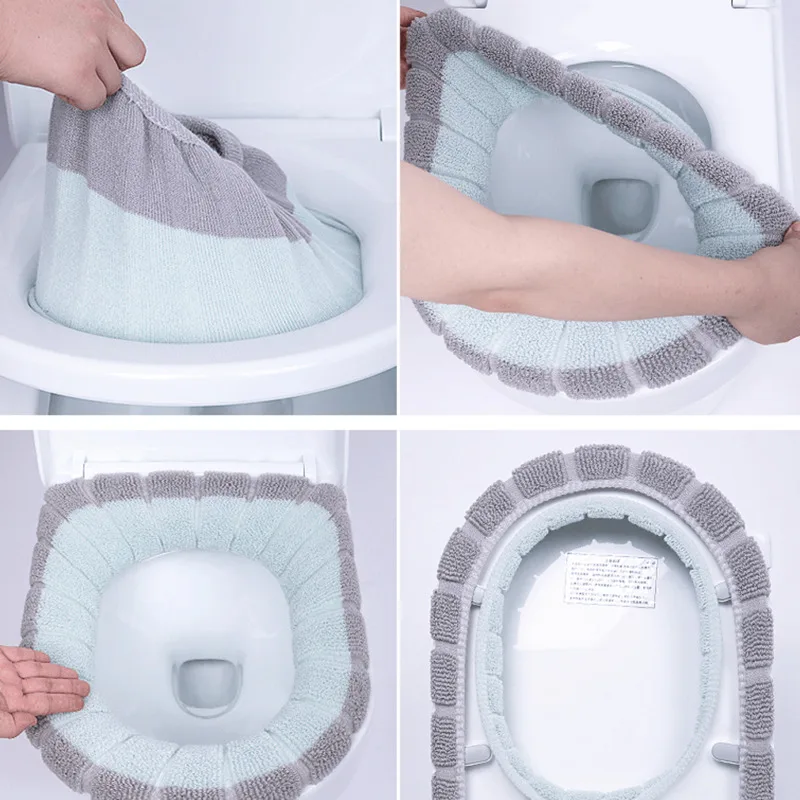 toilet seat cover Bathroom Toilet Seat Closes tool Washable Soft Warmer Mat Cover Pad Cushion bathroom accessories | Дом и сад