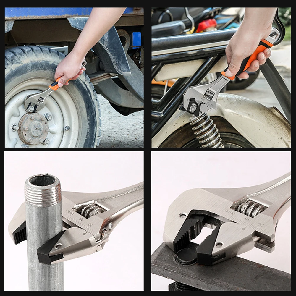 Adjustable Ratchet Wrench Hand Tool Repairing Spanner For Nuts Bolts With Scale For Water-Tap Screw Machine Models Repairing New