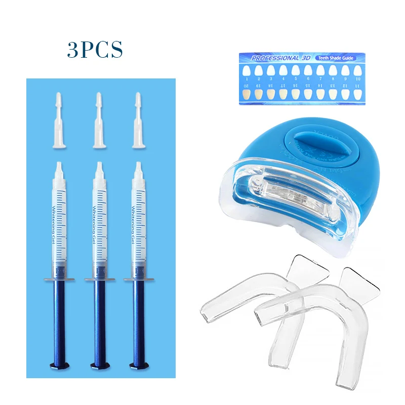 3Pcs Whiten Gel kit Набор для отбеливания зубов 44% пероксид Стоматологическая система для отбеливания полости рта набор для отбеливания зубов новое Стоматологическое оборудование светодиодный светильник профессиональный - Цвет: 3Pcs Whiten Gel kit