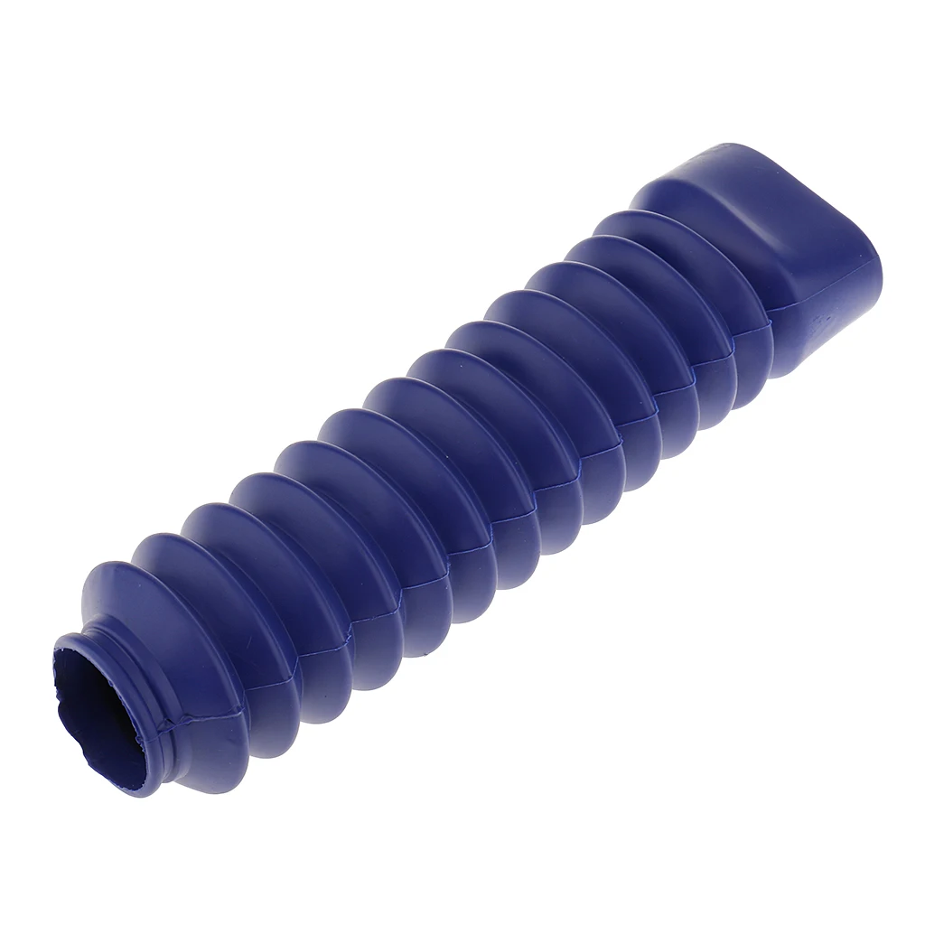 1 Pair Motorcycle Soft Rubber Front Fork Cover Gaiters Gators Boots - Blue