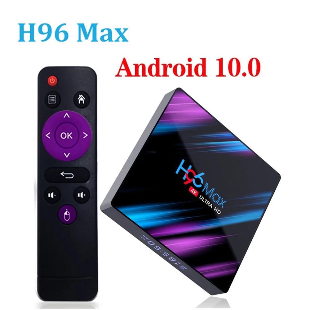 ТВ приставка H96 MAX Android 10 Rockchip RK3318 4 + 32/64 ГБ USB3.0 H.265 Wi Fi Bluetooth 0 4K 3D Android|ТВ-приставки и