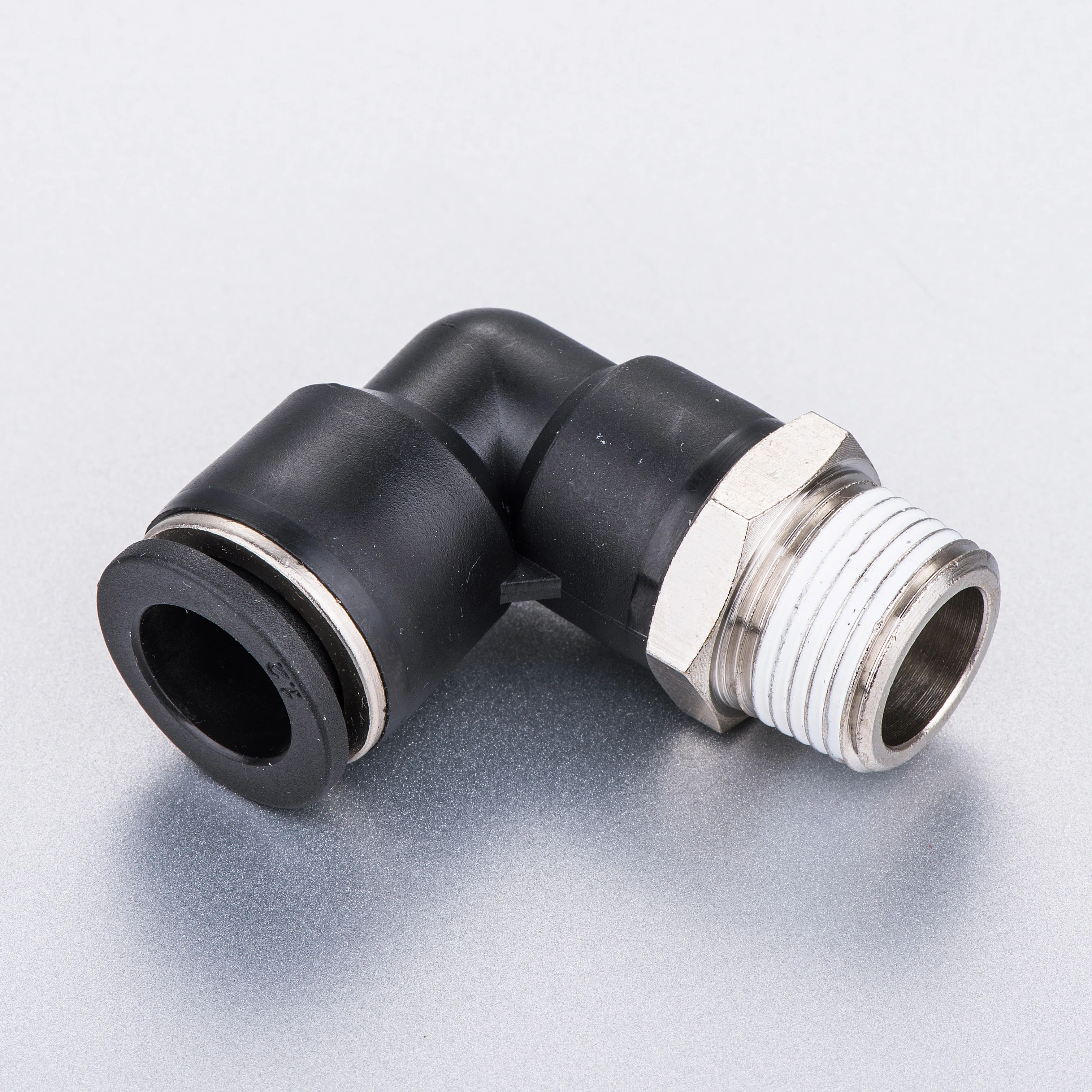 WuLian 5Pcs Hole Diameter 12mm x 3/8PT Male Thread 90 Degree Quick Fitting Joint Air Pipe Pneumatic Fittings PL12-03 