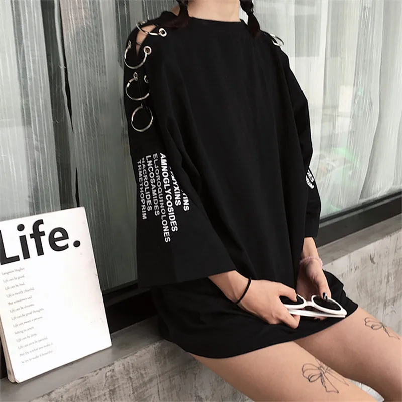 

Women'S Spring Summer Korean Chic Retro Fashion Ring Printing Loose T-Shirts Students Female Clothes Tshirt For Women