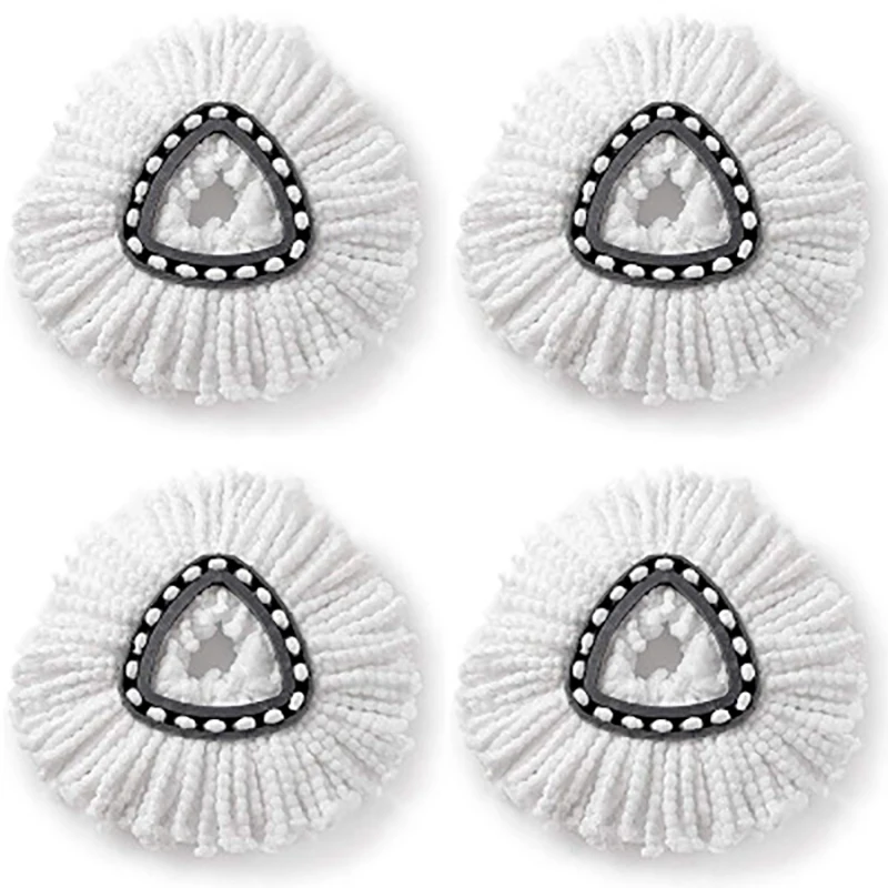 4pcs/set Triangular Soft Absorbent Microfiber Mopping Head Deep-cleaning Easy Wring Spin Mop Refills Replacement - Цвет: 4PCS
