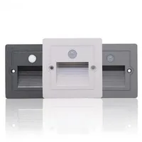 PIR sensor Motion Detector Intelligent Wall Lamp 3W Led Footlight Embedded Corner Lamp Outdoor Step Stair Lights Waterproof IP65 2