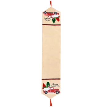 

Christmas Table Runner Linen Cloth Tableware Xmas Theme Birthday Party Decoration For Home Party Xmas Items
