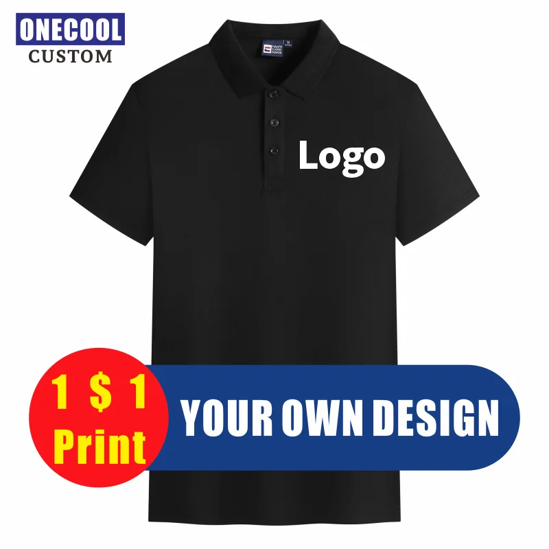 

Summer Casual Cheap Polo Shirt Custom Logo Embroidery Printing Company Team Men And Women Tops ONECOOL S-4XL