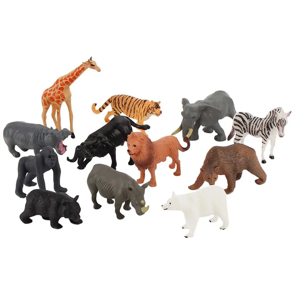 Elephant Figurines For Toddlers 12 PCS Realistic Plastic Wild Forest