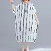 Plus Size Striped Summer Korean Beach Dress Women 2022 Cotton Vintage Ladies Dresses Oversized Casual Long Dress 4XL 5XL 6XL 7XL ► Photo 1/6