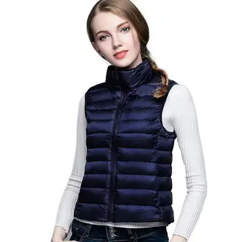 

2020 New Autumn Winter Women Stand Collar Sleeveless Lightweight Coat Down Vest Warm Waistcoat Liner Plus Size 4XL