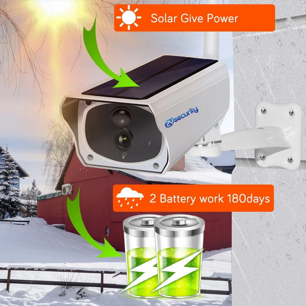 Skup HD 1080P słoneczna WiFi Bulllet bezpieczeństwa kamera IP na zewnątrz sony ccd IR Night Vision Audio PIR Alarm CCTV bateria kamera z kartą SD