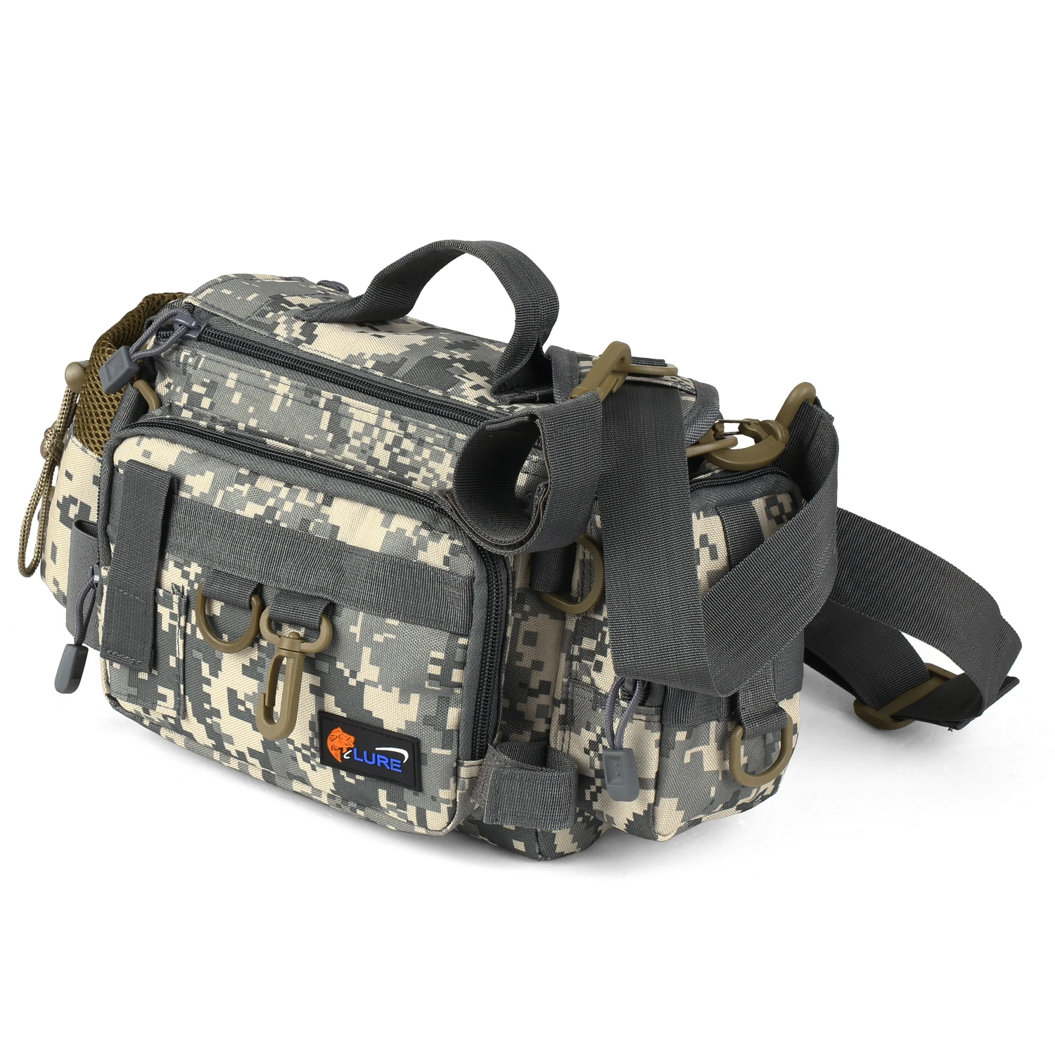 Camouflage three Сумка для рыболовных снастей, многофункциональная сумка для рыболовных снастей, поясные сумки, чехол для рыболовных снастей - Цвет: Camouflage three