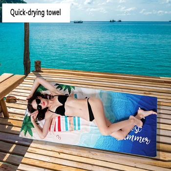 

ENNROS Beach towel swim microfiber towel mermaid flamingo sea lion glasses rabbit bow unicorn adult child quick dry bath towel