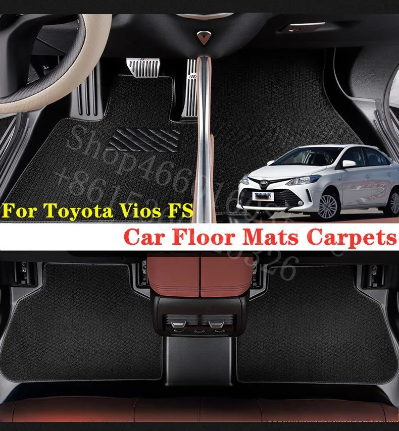 Puou для Toyota Vios FS автомобильные коврики, ковры, передний и задний полный набор, пользовательские автомобильные накладки для ног, автомобильные водонепроницаемые ковровые покрытия