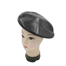 Женский Стильный берет из крокодиловой кожи, Женская плоская кепка, шапки для женщин, кепка Newsboy, британский стиль, берет, весенне-осенний стиль