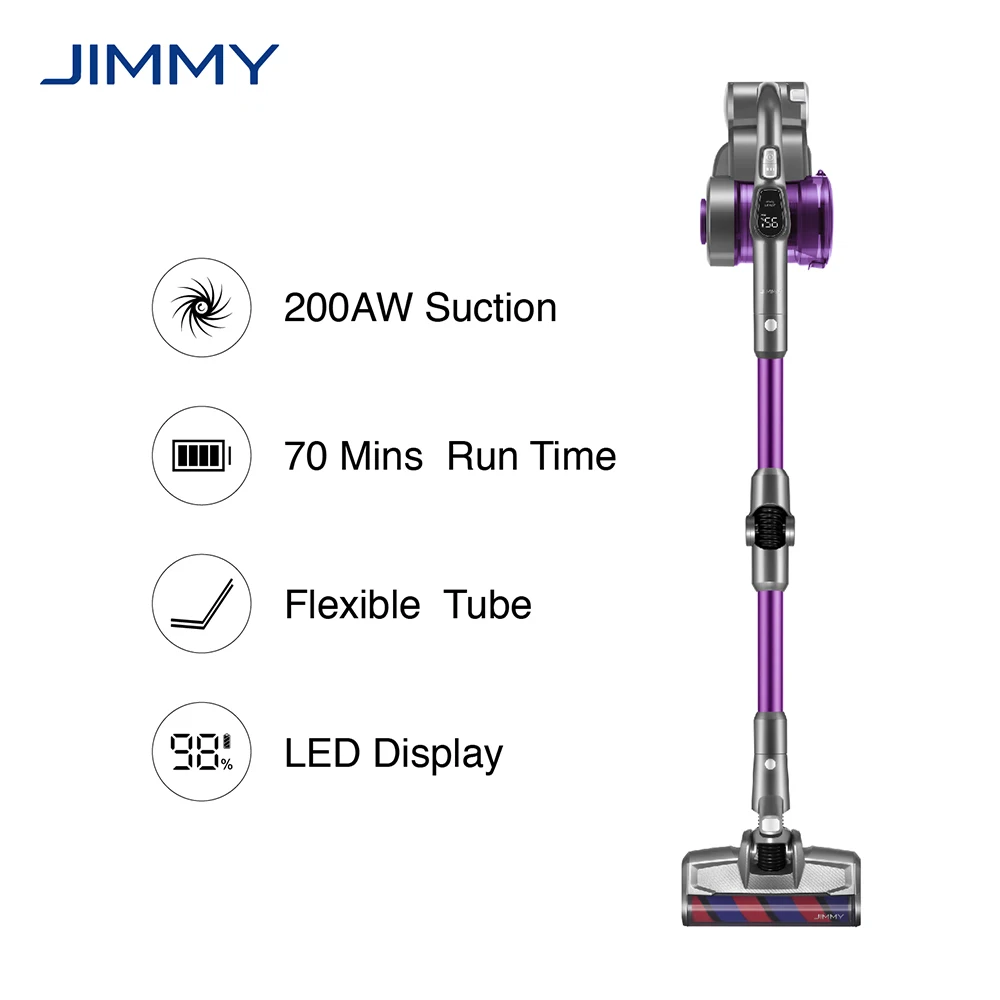 

JIMMY JV85 Pro Cordless Handheld Vacuum Cleaner 200AW Powerful Suction Flexible Metal Tube 70 Minute Run Time Dust Collector