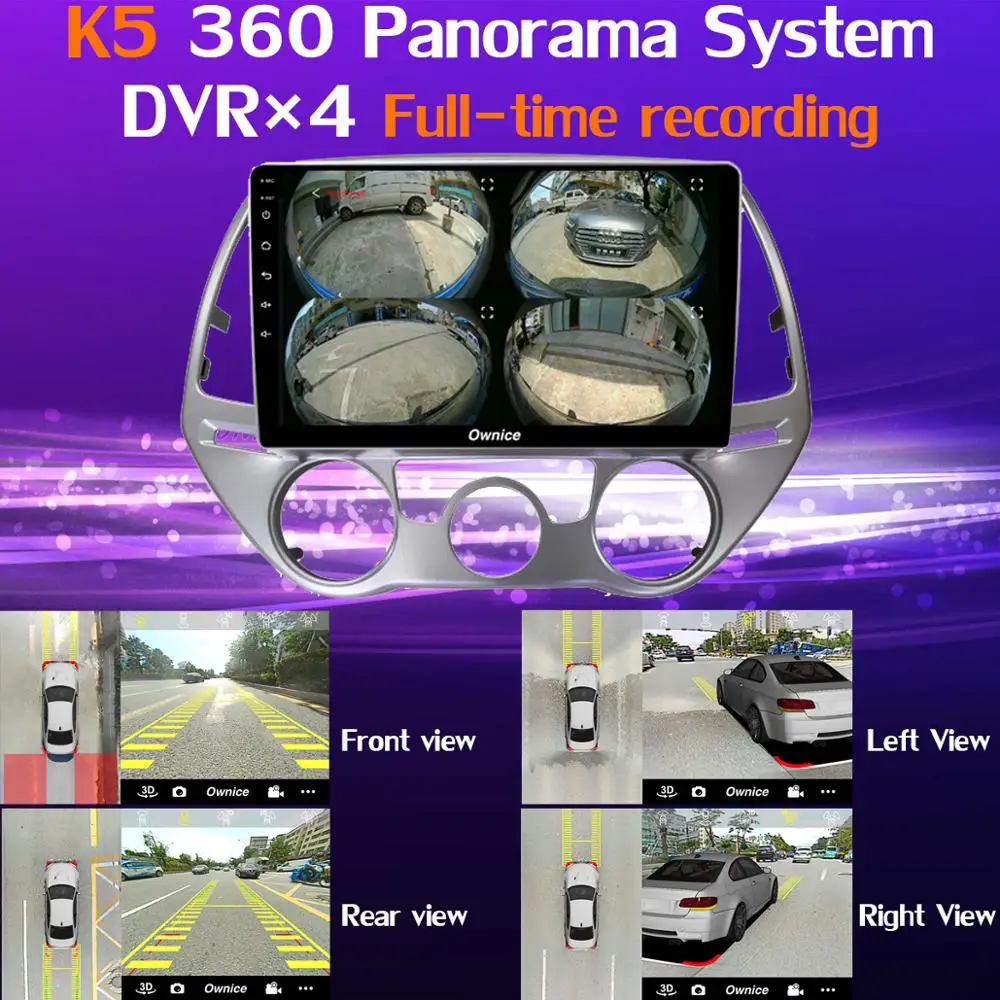 Perfect 360° Panoramic Android 9.0 8Core 4G+64G Car Multimedia Player CarPlay Auto DSP SPDIF GPS Radio for Hyundai i20 2012-2014 AT MT 4