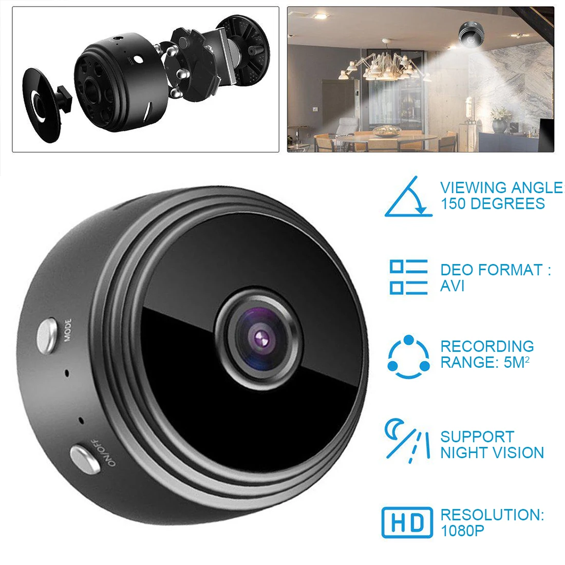 

A9 Mini WiFi Camera 1080P Wireless Home Security Camera IP CCTV Surveillance IR Night Vision Motion Detect Baby Monitor