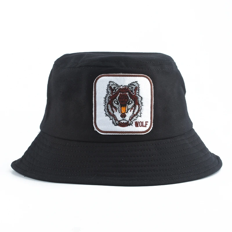 Wolf Embroidery Bucket Hat Men Fishing Women Summer Animals Caps Panama Street Bob Hip Hop Gorros | Аксессуары для одежды
