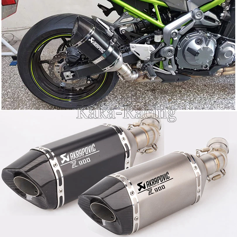 

For Kawasaki Z900 / A2 2017 2018 2019 Slip-on Motorcycle Akrapovic Exhaust Pipe Carbon Muffler Link Pipe Z900 Escape System