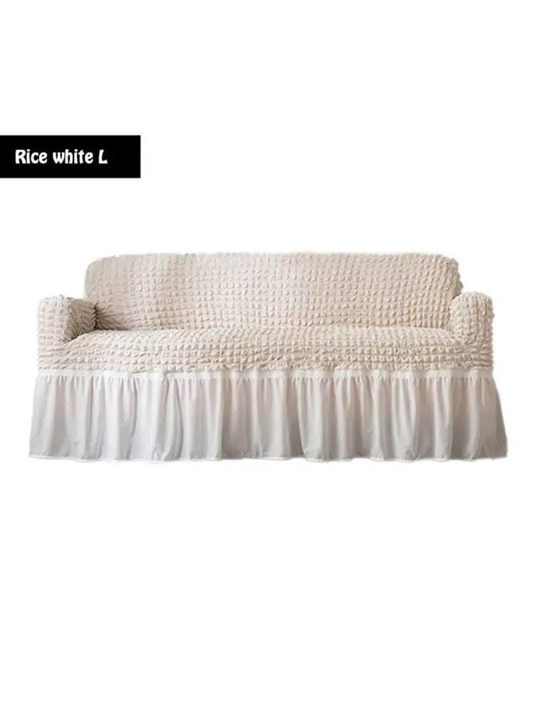 NEW Elastic Sofa Cover 3D Plaid Slipcover Universal Furniture Covers With Elegant Skirt For Living Room Armchair Couch Sofa