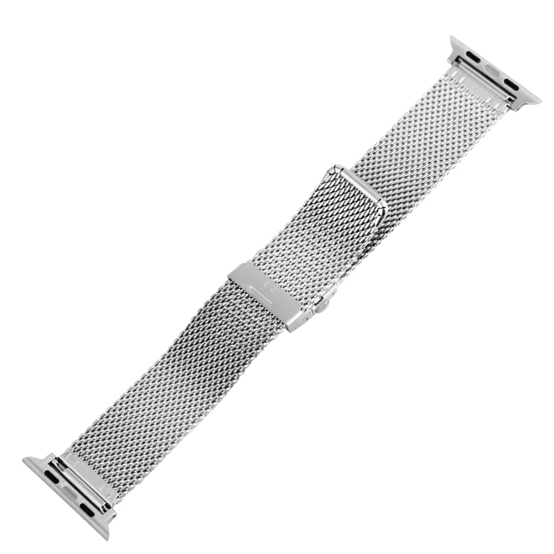 Серебристый ремешок для часов 42 мм 38 из нержавеющей стали Apple Watch Series 1/2/3 сменный