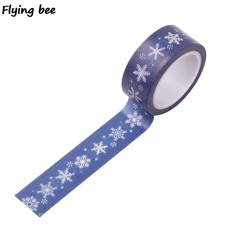 6 Flyingbee 15 мм X 5 м Санта Клаус васи лента бумага DIY декоративная Рождественская клейкая лента, Канцелярия маскировки Ленточные принадлежности X0478 - Цвет: 6