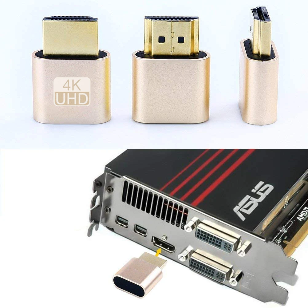 Hdmi 가상 디스플레이 어댑터 VGA 더미 플러그 EDID 에뮬레이터 4k 치트 비트코인 채굴 DP 디스플레이포트 - G마켓 모바일