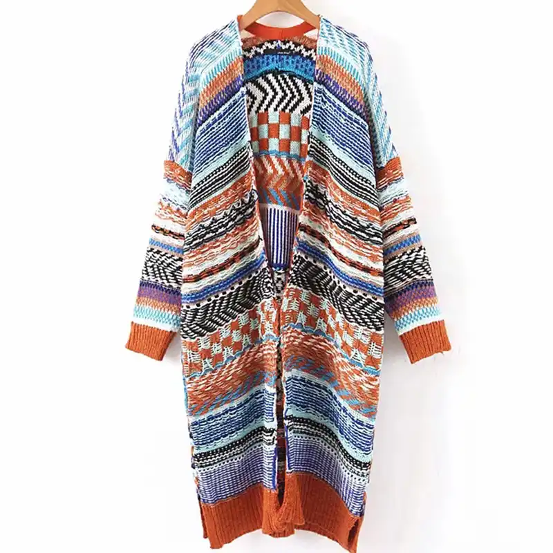 colorful long cardigan