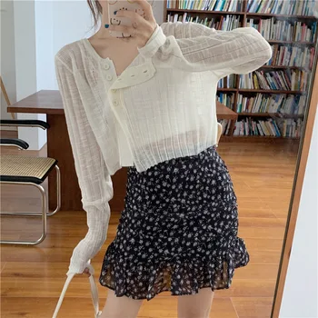 

2020 Early Autumn New Style WOMEN'S Dress Korean-style Versatile Sweater + Floral Skirt