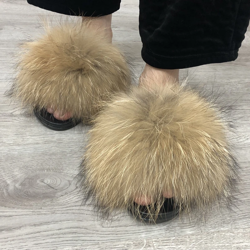 raccoon fur slides aliexpress