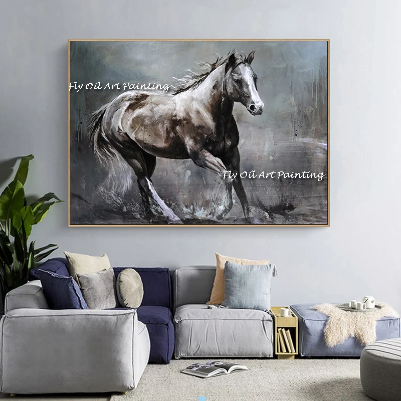 

The Nordic Running Horse Oil Painting On Canvas Artwork Wall Art Animal Poster Pictures For Europe Classical Room Decoration