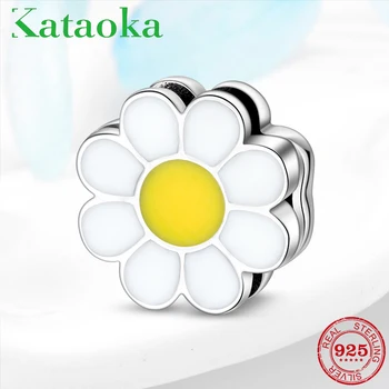 

925 Sterling Silver Plumeria lovely yellow white enamel Clips Bead Fit Original 925 sterling silver reflexions Bracelet Jewelry