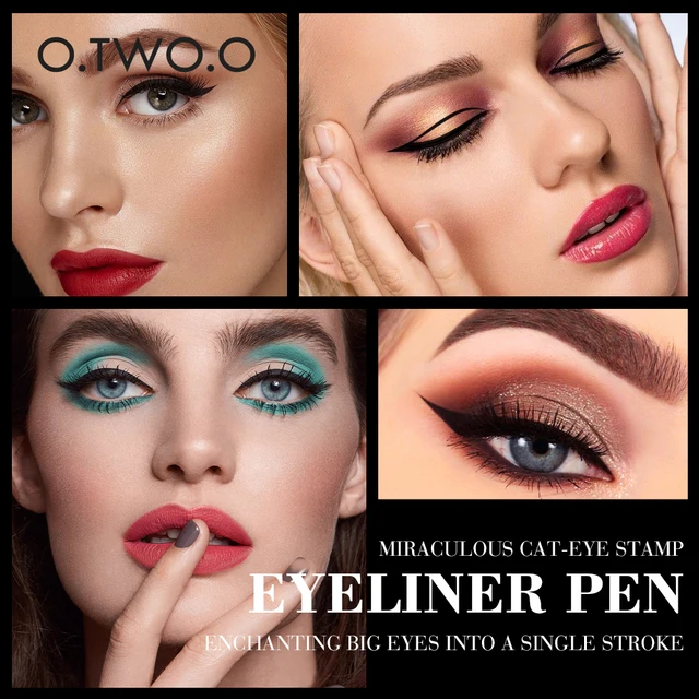 O.TW O.O Eyeliner Stamp Black Liquid Eyeliner Pen Waterproof Fast Dry Double-ended Eye Liner Pencil Make-up per cosmetici da donna 5