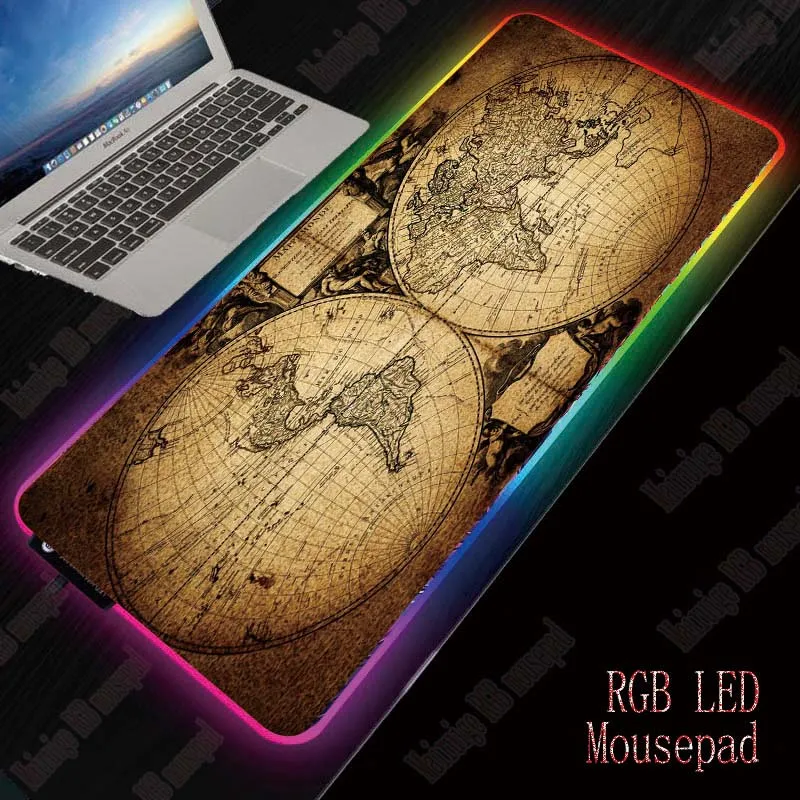 

XGZ Map Large RGB Gaming Mouse Pad Gamer Keyboard Mousepad LED Light USB Wired Non-Slip Mouse Mice 7 Dazzle Colors for CSGO DOTA