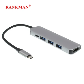 

Rankman Type C to HDMI 4K USB C USB 3.0 Adapter for MacBook Surface Pro Samsung S8 Dex Huawei P30 Dock Projector TV Monitor