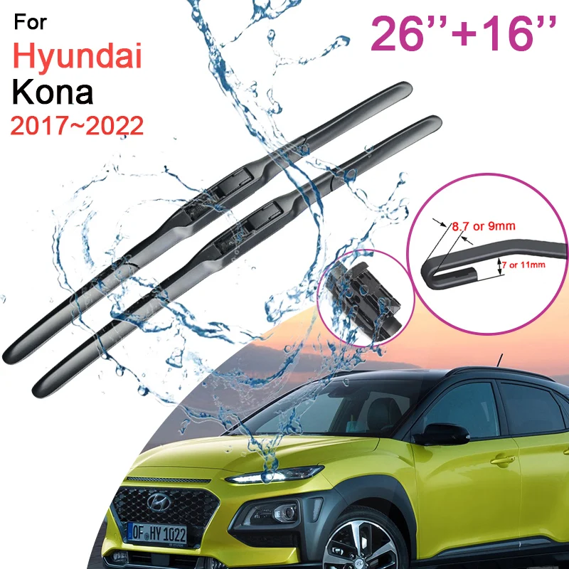 Car Front Windshield Wiper Blades For Hyundai Kona 2017 2018 2019 2020