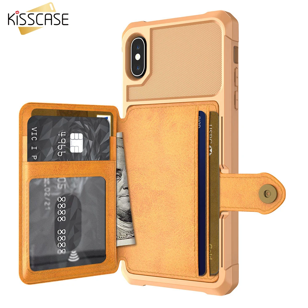 KISSCASE Leather Wallet Phone Case For iPhone XR XS MAX X 7 8 Flip TPU Cases 6 6S Plus Card Solt Cover Fundas | Мобильные телефоны