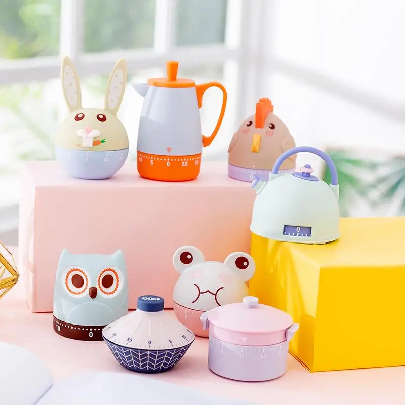 

Animal Cute Timer Plastic Animal Baking Cooking with Alarm Mechanical Time Management Remind Kitchen Cooking Learning Countdown
