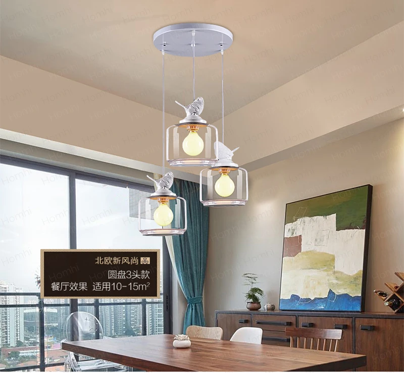 Lâmpada de Pássaro Candiles de Cristal Pingente para Ilha da Cozinha das Crianças Hanglamp Moder Iluminação Lâmpada Sala Vidro Branco Criativo 7 High Quality Luzes e Iluminação
