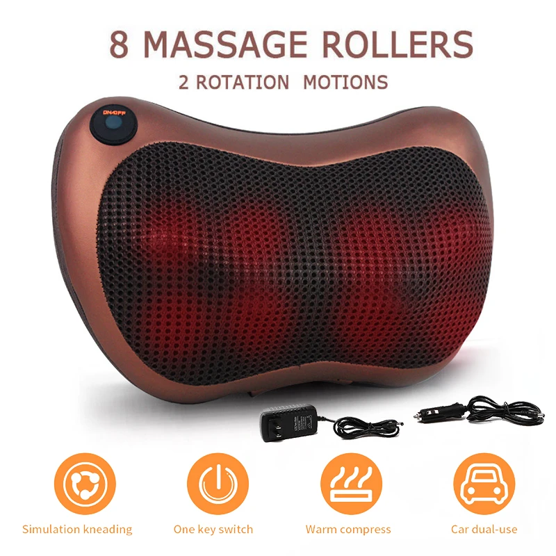 Relajación masaje almohada vibrador hombro eléctrico espalda calefacción amasando terapia infrarroja almohada shiatsu cuello masajeador Relajación masaje almohada vibrador hombro eléctrico espalda calefacción amasando terapia infrarroja almohada shiatsu cuello masajeador